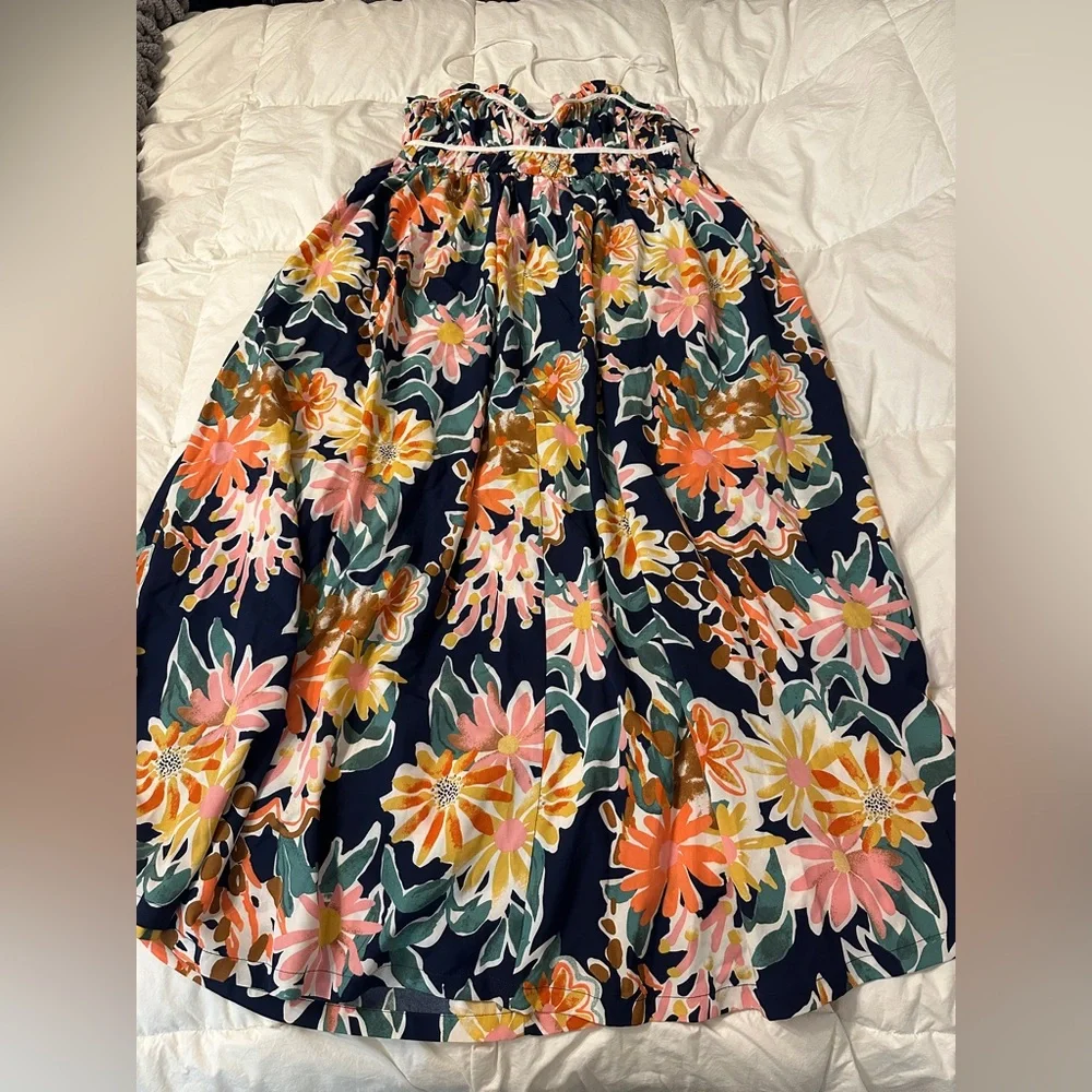 Lush Sweetheart Tie Back Floral Maxi Dress in Navy and Pink - NWOT - Size S - Picture 5 of 11